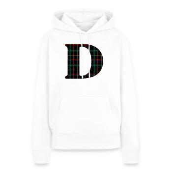 Monogramme d tartan écossais - Sweat à capuche Premium bio Femme - blanc - Devant - Julia (174cm)