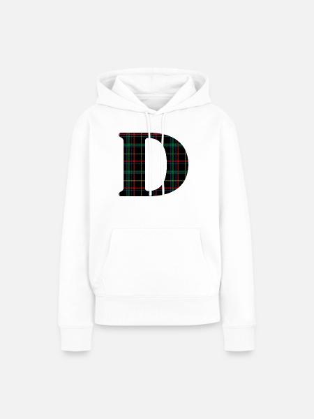 Schottisches Tartan-Monogramm - Frauen Premium Bio Hoodie - Weiß