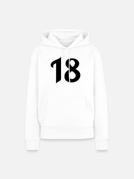 18 - Frauen Premium Bio Hoodie - Weiß