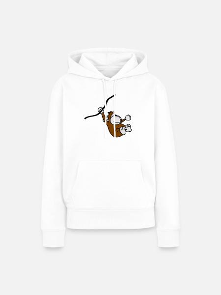 monkey - Frauen Premium Bio Hoodie - Weiß