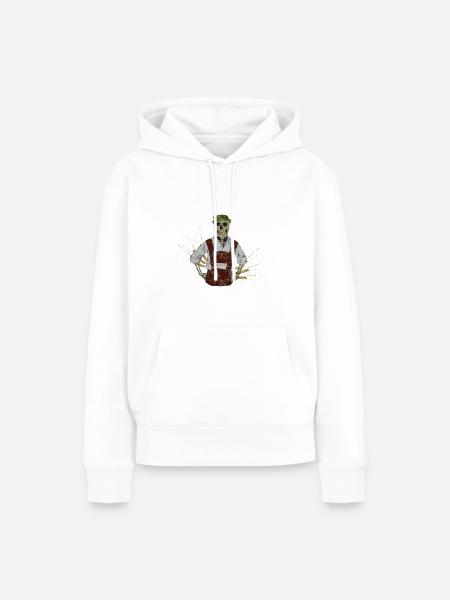 Tracht Skelett - Frauen Premium Bio Hoodie - Weiß