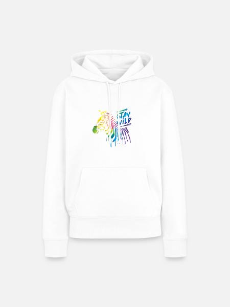 Zebra Boom! - Frauen Premium Bio Hoodie - Weiß