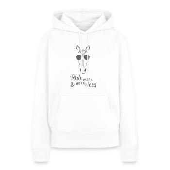 Les chevaux insouciants montent un cadeau vintage - Sweat à capuche Premium bio Femme - blanc - Devant - Julia (174cm)
