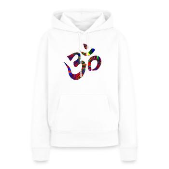Goa Psytrance Trance Om - Sweat à capuche Premium bio Femme - blanc - Devant - Julia (174cm)
