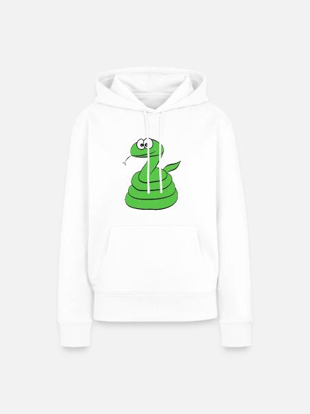 Schlange - Frauen Premium Bio Hoodie - Weiß
