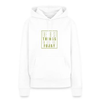 Vie furry - Sweat à capuche Premium bio Femme - blanc - Devant - Julia (174cm)