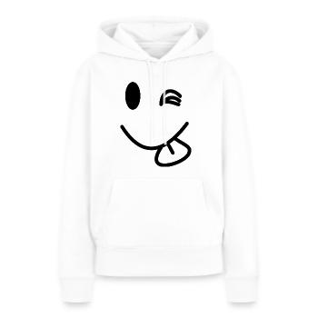 C’est insolent - Sweat à capuche Premium bio Femme - blanc - Devant - Julia (174cm)
