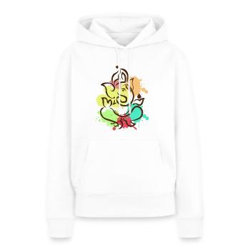 Ganesha - Frauen Premium Bio Hoodie - Weiß - Vorne - Julia (174cm)
