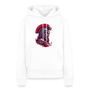 Troie grecque Troie - Icône d’un guerrier - Sweat à capuche Premium bio Femme - blanc - Devant - Julia (174cm)