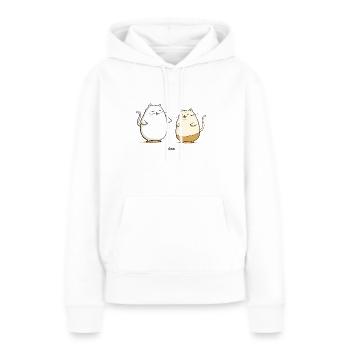 Mollige Katzen Freunde - Frauen Premium Bio Hoodie - Weiß - Vorne - Julia (174cm)