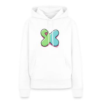 Markiere ein X, wenn du Herzen liebst - Frauen Premium Bio Hoodie - Weiß - Vorne - Julia (174cm)
