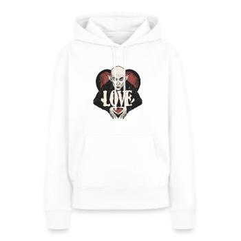 Le vampire Nosferatu de l’amour - Sweat à capuche Premium bio Femme - blanc - Devant - Julia (174cm)