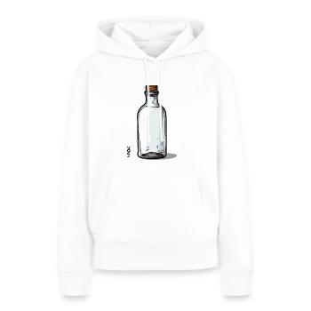 Leeres Glas-Flaschen-Motiv, Flasche ist leer - Frauen Premium Bio Hoodie - Weiß - Vorne - Julia (174cm)