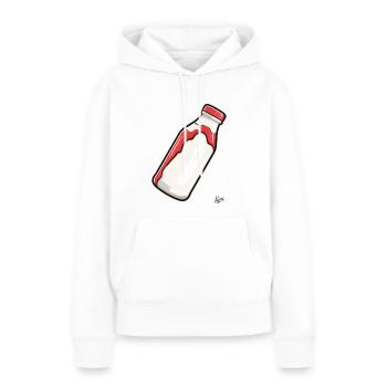 Bouteille de lait laitier - Sweat à capuche Premium bio Femme - blanc - Devant - Julia (174cm)