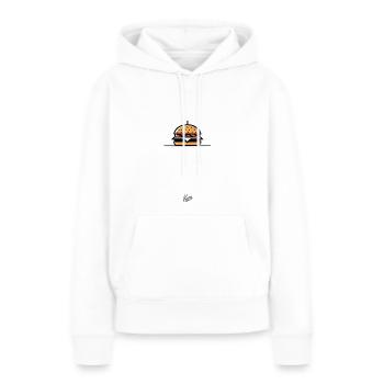 Burger Sandwich Cheeseburger - Sweat à capuche Premium bio Femme - blanc - Devant - Julia (174cm)