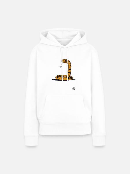 Lustige Cartoon-Schlange - Frauen Premium Bio Hoodie - Weiß