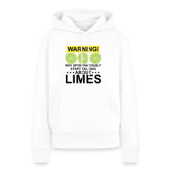 Limette Geschenk - Frauen Premium Bio Hoodie - Weiß - Vorne - Julia (174cm)