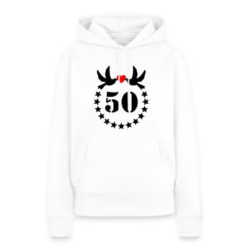 Goldene Hochzeit 50. Geburtstag Hochzeitstag - Frauen Premium Bio Hoodie - Weiß - Vorne - Julia (174cm)