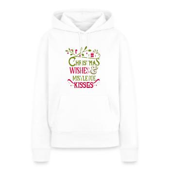 voeux de Noël et des baisers de gui - Sweat à capuche Premium bio Femme - blanc - Devant - Julia (174cm)