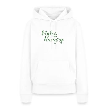 chanvre élevé et affamé jamaica mariuhana chill kif - Sweat à capuche Premium bio Femme - blanc - Devant - Julia (174cm)