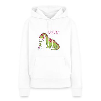 T-shirt de jour de mère de Dino T-shirt de jour de mère - Sweat à capuche Premium bio Femme - blanc - Devant - Julia (174cm)