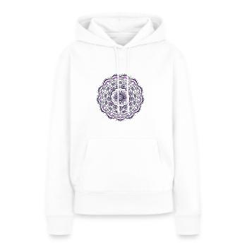 Mandala - Sweat à capuche Premium bio Femme - blanc - Devant - Julia (174cm)