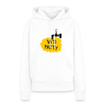 Papa Party (fête des pères) - Sweat à capuche Premium bio Femme - blanc - Devant - Julia (174cm)