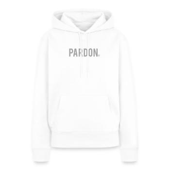 Pardon - Sweat à capuche Premium bio Femme - blanc - Devant - Julia (174cm)