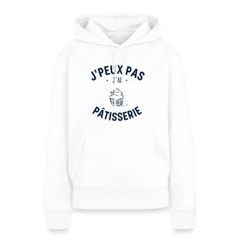 J Peux pas j ai Pâtisserie - Sweat à capuche Premium bio Femme - blanc - Devant - Julia (174cm)