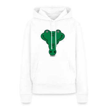 alligator - Sweat à capuche Premium bio Femme - blanc - Devant - Julia (174cm)