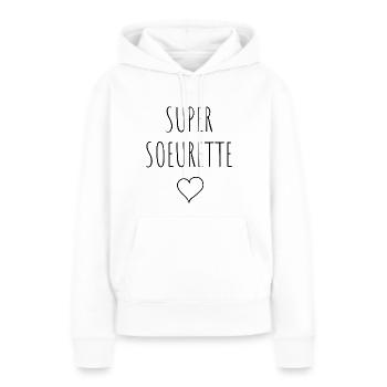SUPER SOEURETTE COEUR - Sweat à capuche Premium bio Femme - blanc - Devant - Julia (174cm)