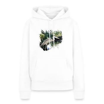 Le héron cendré n'est plus un oiseau migrateur - Sweat à capuche Premium bio Femme - blanc - Devant - Julia (174cm)
