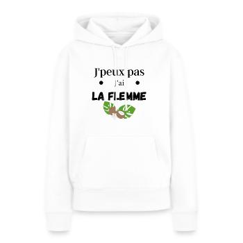 LA FLEMME - Sweat à capuche Premium bio Femme - blanc - Devant - Julia (174cm)