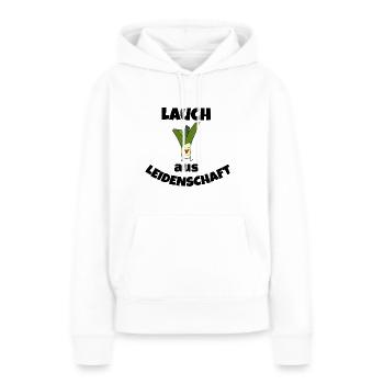 Lauch aus Leidenschaft - Frauen Premium Bio Hoodie - Weiß - Vorne - Julia (174cm)