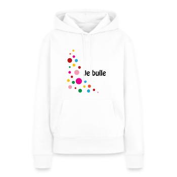 Je bulle ! - Sweat à capuche Premium bio Femme - blanc - Devant - Julia (174cm)