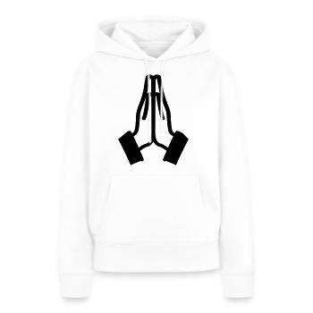 Beten Hände Icon - Frauen Premium Bio Hoodie - Weiß - Vorne - Julia (174cm)