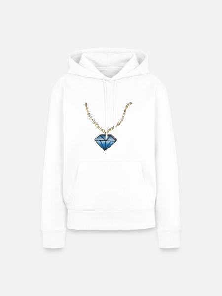 Kette Diamant - Frauen Premium Bio Hoodie - Weiß