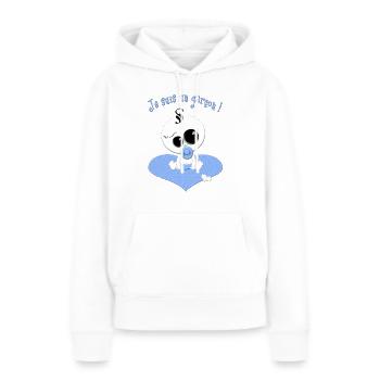 Je Suis Un Garçon - Sweat à capuche Premium bio Femme - blanc - Devant - Julia (174cm)