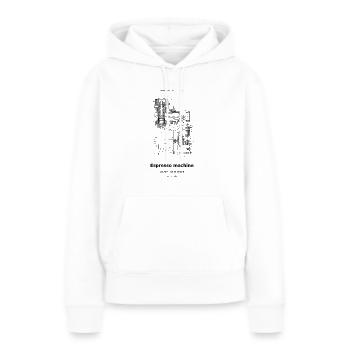 Machine à expresso - Sweat à capuche Premium bio Femme - blanc - Devant - Julia (174cm)
