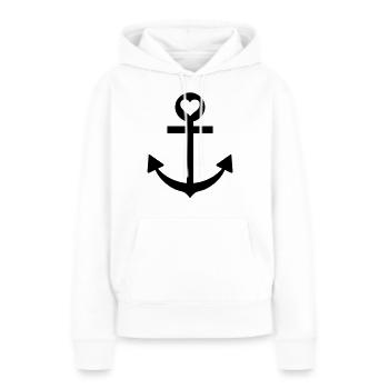 anker herz schifffahrt kapitän - Frauen Premium Bio Hoodie - Weiß - Vorne - Julia (174cm)