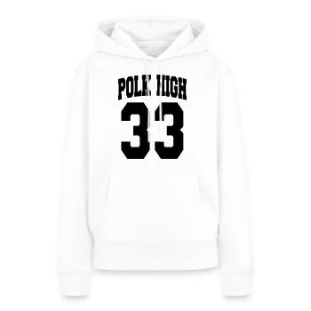 Geek Humor - POLK HIGH (Vector 1c) - Sweat à capuche Premium bio Femme - blanc - Devant - Julia (174cm)