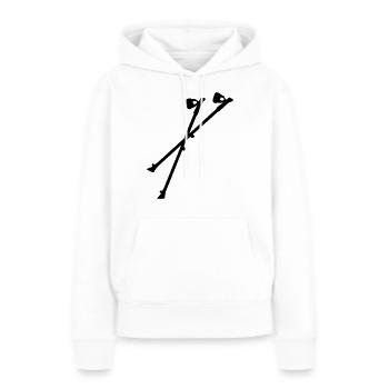 Nordic Walking - Sweat à capuche Premium bio Femme - blanc - Devant - Julia (174cm)