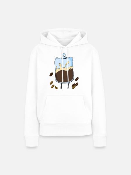 Coffee love - Frauen Premium Bio Hoodie - Weiß