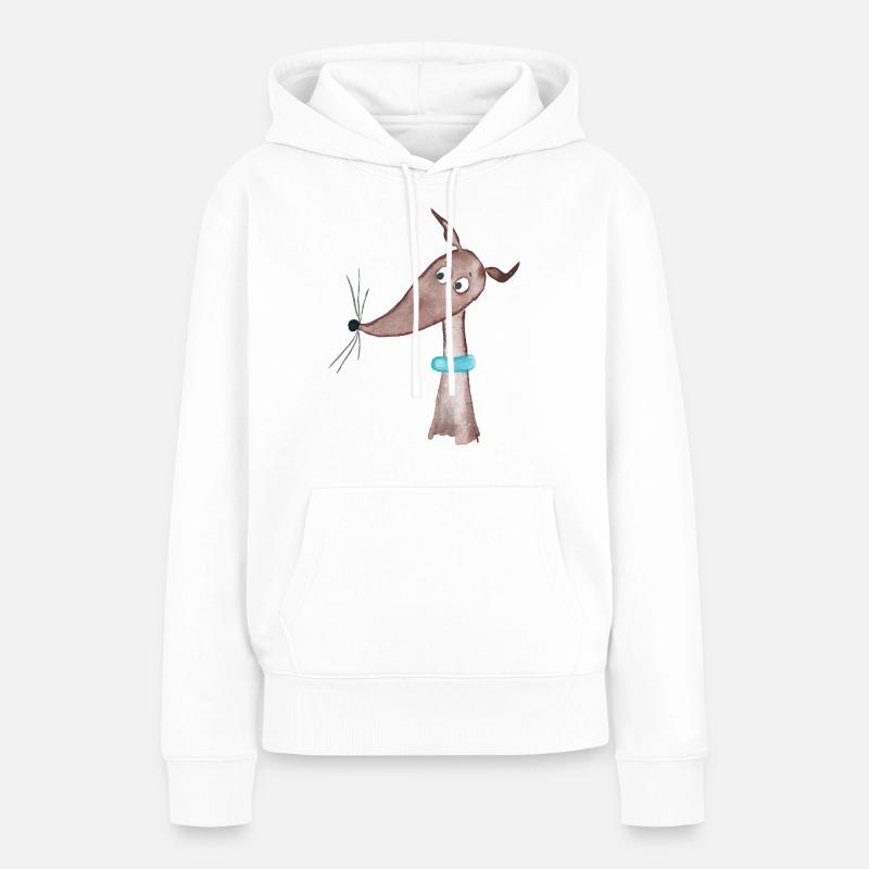 Petit lévrier - Sweat à capuche Premium bio Femme - blanc