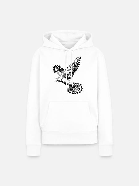 Falke - Frauen Premium Bio Hoodie - Weiß