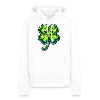 trèfle - Sweat à capuche Premium bio Femme - blanc - Devant - Julia (174cm)