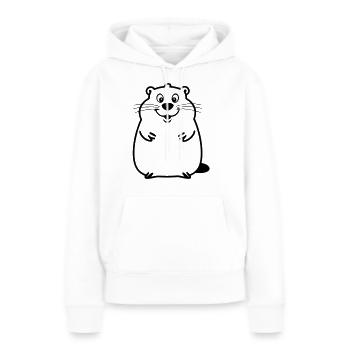 Pummeliger Bieber als Vektorgrafik - Frauen Premium Bio Hoodie - Weiß - Vorne - Julia (174cm)