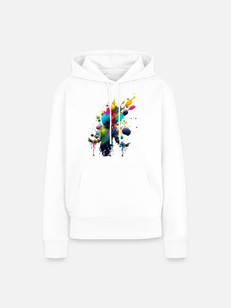 Farbexplosion - Frauen Premium Bio Hoodie - Weiß