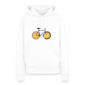 Vélo orange - vélo, vélo, vélo de route, fixie - Sweat à capuche Premium bio Femme - blanc - Devant - Julia (174cm)