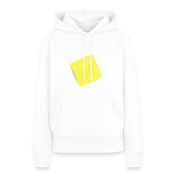 note jaune , adhésif , sticky note - Sweat à capuche Premium bio Femme - blanc - Devant - Julia (174cm)